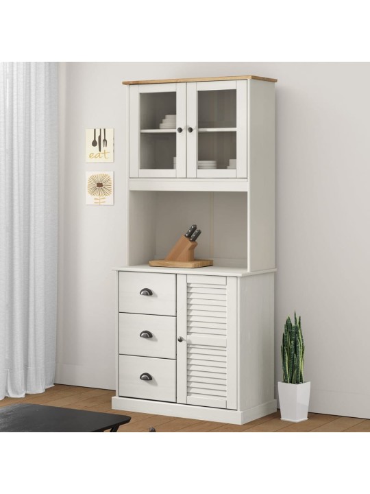 Příborník VIGO bílý 78 x 40 x 175 cm masivní borové dřevo