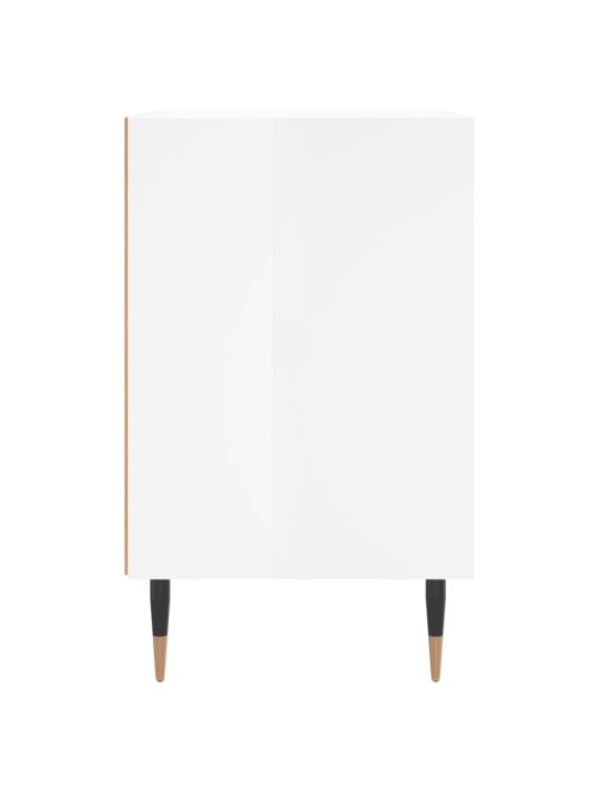 Noční stolek bílý s vysokým leskem 40x30x50 cm kompozitní dřevo