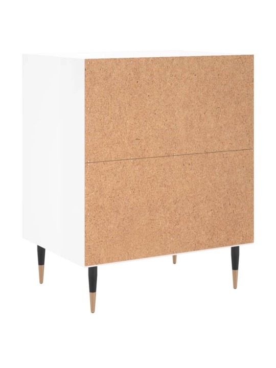 Noční stolek bílý s vysokým leskem 40x30x50 cm kompozitní dřevo