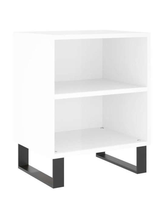 Noční stolky 2 ks bílé vysoký lesk 40x30x50 cm kompozitní dřevo