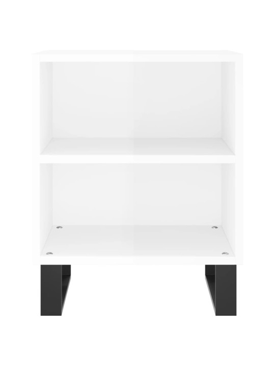 Noční stolky 2 ks bílé vysoký lesk 40x30x50 cm kompozitní dřevo