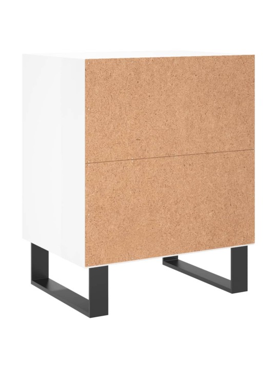 Noční stolky 2 ks bílé vysoký lesk 40x30x50 cm kompozitní dřevo