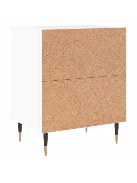 Noční stolek bílý s vysokým leskem 40x30x50 cm kompozitní dřevo