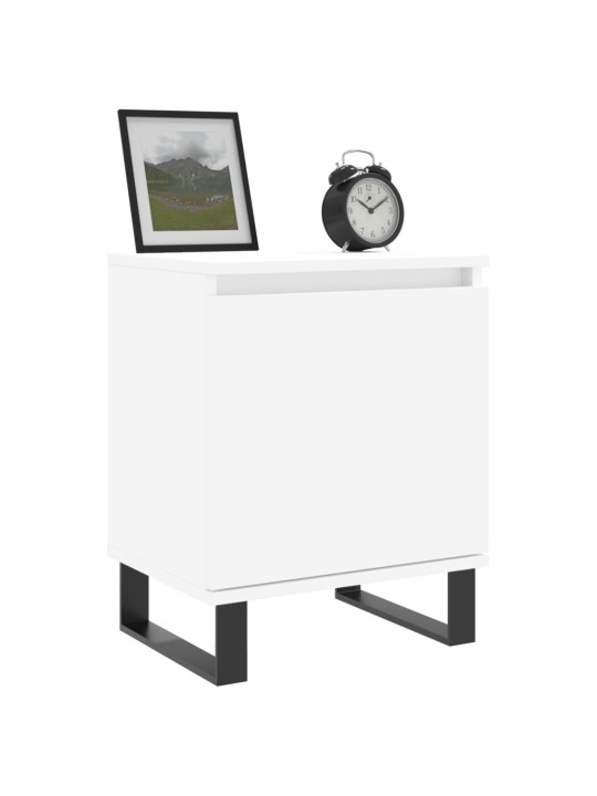 Noční stolky 2 ks bílé vysoký lesk 40x30x50 cm kompozitní dřevo