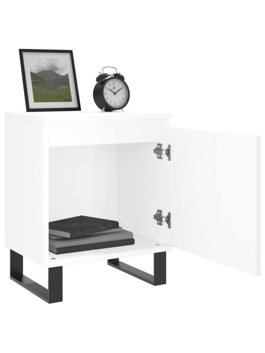 Noční stolky 2 ks bílé vysoký lesk 40x30x50 cm kompozitní dřevo