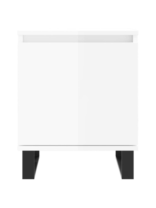 Noční stolky 2 ks bílé vysoký lesk 40x30x50 cm kompozitní dřevo