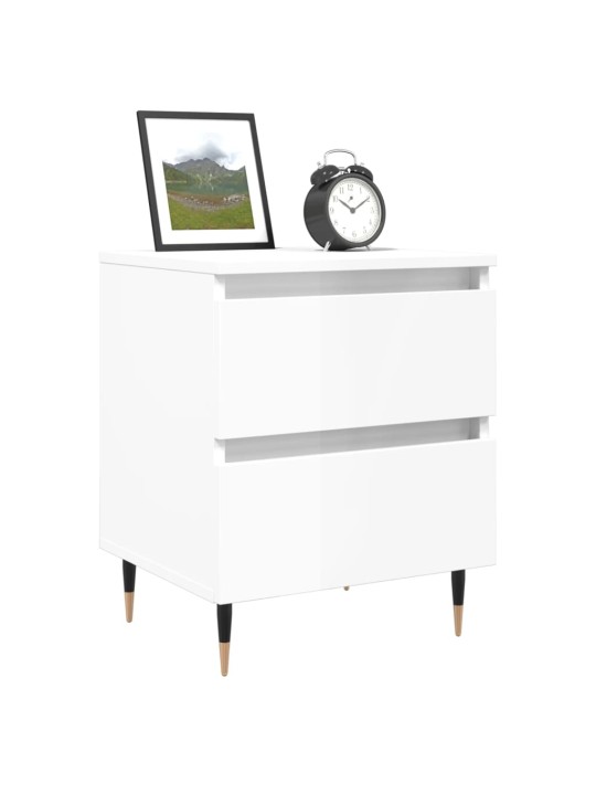 Noční stolky 2 ks lesklé bílé 40 x 35 x 50 cm kompozitní dřevo