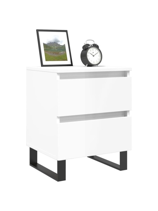 Noční stolky 2 ks lesklé bílé 40 x 35 x 50 cm kompozitní dřevo