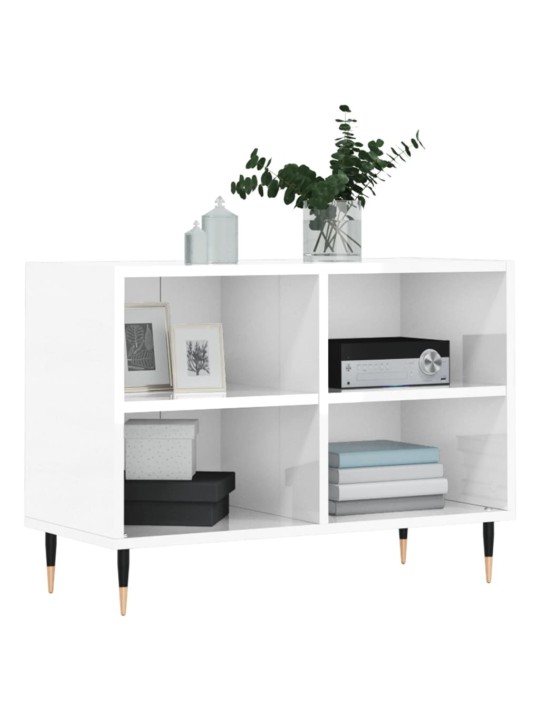 TV skříňka bílá s vysokým leskem 69,5x30x50 cm kompozitní dřevo