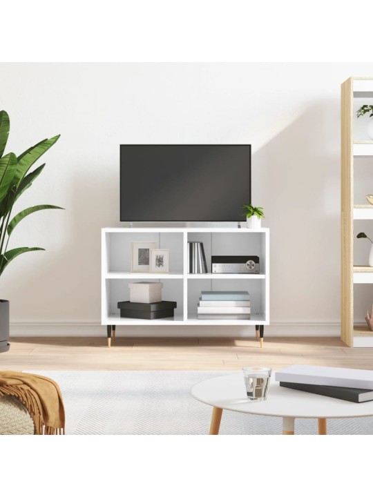 TV skříňka bílá s vysokým leskem 69,5x30x50 cm kompozitní dřevo