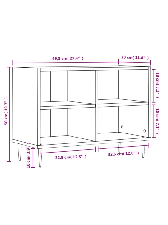 TV skříňka betonově šedá 69,5 x 30 x 50 cm kompozitní dřevo