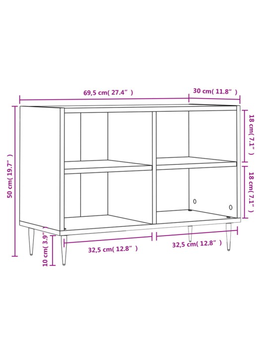 TV skříňka hnědý dub 69,5 x 30 x 50 cm kompozitní dřevo