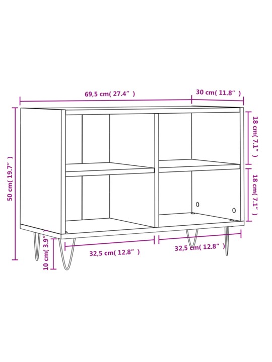 TV skříňka bílá s vysokým leskem 69,5x30x50 cm kompozitní dřevo