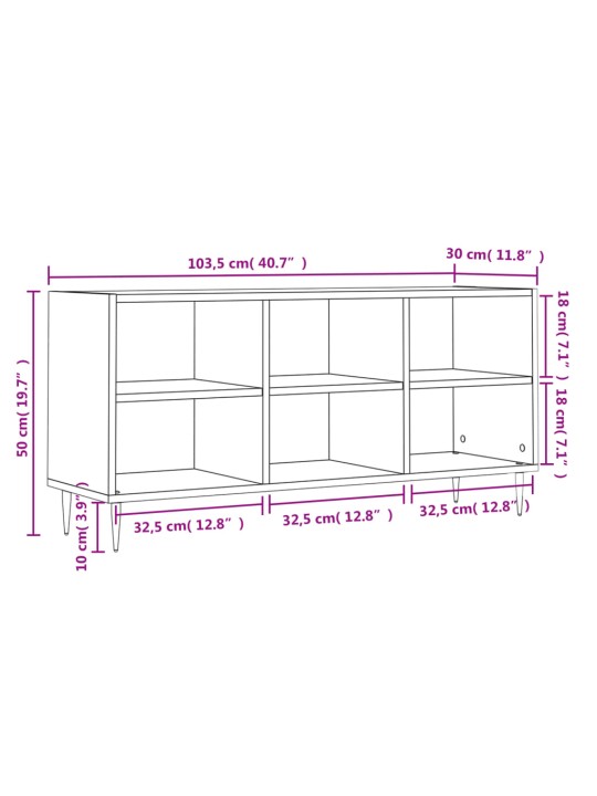 TV skříňka betonově šedá 103,5 x 30 x 50 cm kompozitní dřevo