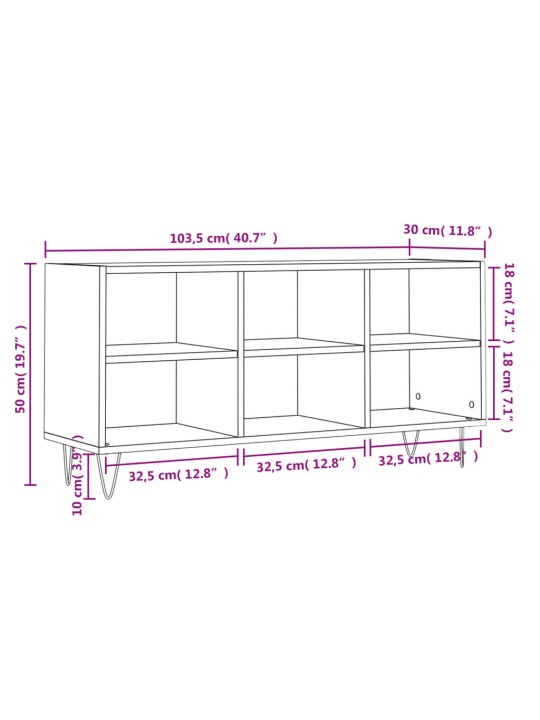 TV skříňka černá 103,5 x 30 x 50 cm kompozitní dřevo