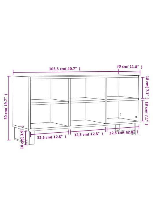 TV skříňka betonově šedá 103,5 x 30 x 50 cm kompozitní dřevo