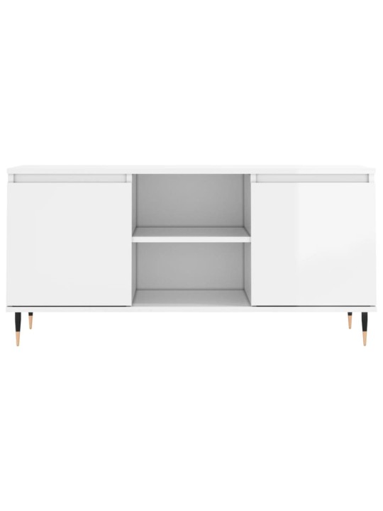 TV skříňka bílá s vysokým leskem 104x35x50 cm kompozitní dřevo