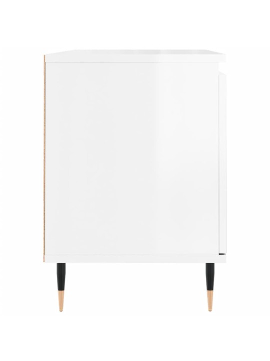 TV skříňka bílá s vysokým leskem 104x35x50 cm kompozitní dřevo