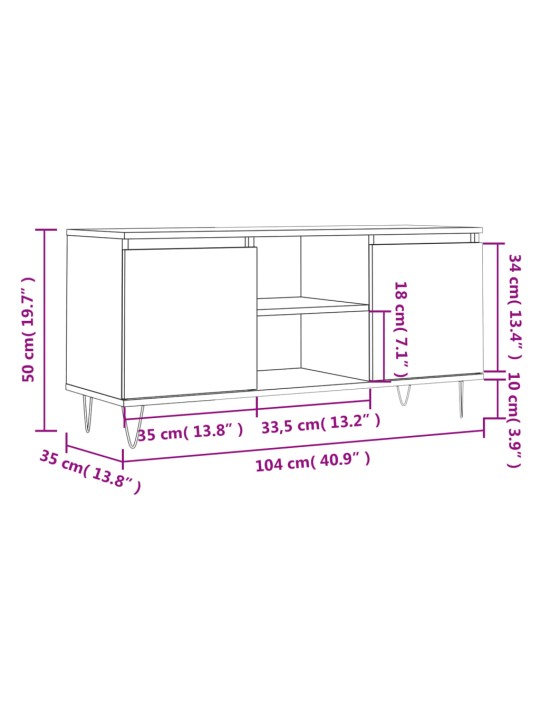 TV skříňka šedá sonoma 104 x 35 x 50 cm kompozitní dřevo