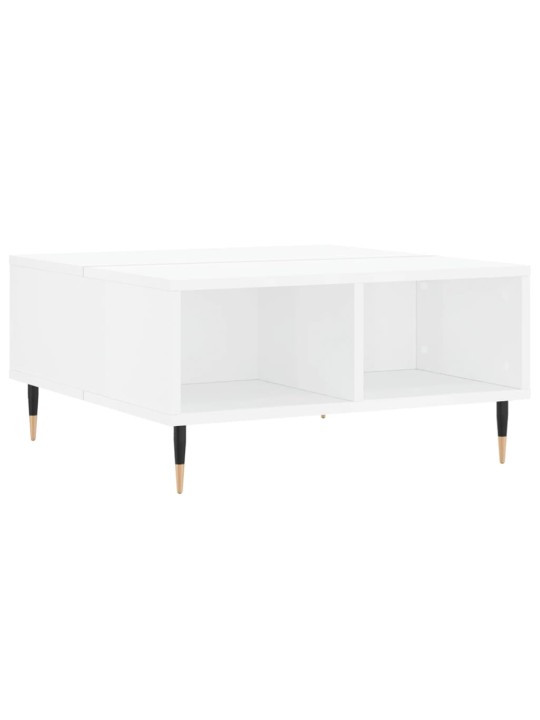 Konferenční stolek lesklý bílý 60 x 60 x 30 cm kompozitní dřevo