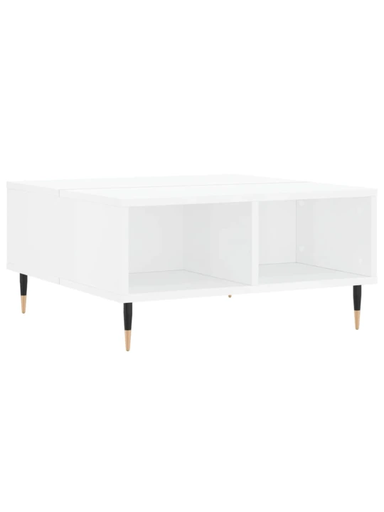 Konferenční stolek lesklý bílý 60 x 60 x 30 cm kompozitní dřevo