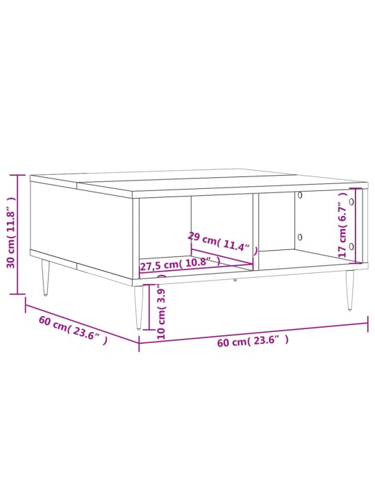 Konferenční stolek betonově šedý 60x60x30 cm kompozitní dřevo