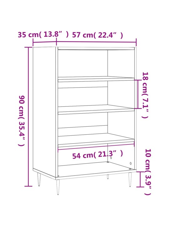 Skříň highboard kouřový dub 57 x 35 x 90 cm kompozitní dřevo