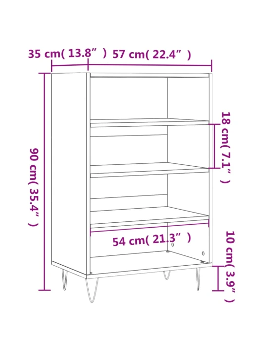 Skříň highboard bílá 57 x 35 x 90 cm kompozitní dřevo