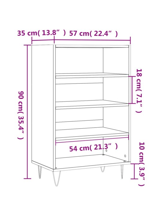 Skříň highboard dub sonoma 57 x 35 x 90 cm kompozitní dřevo