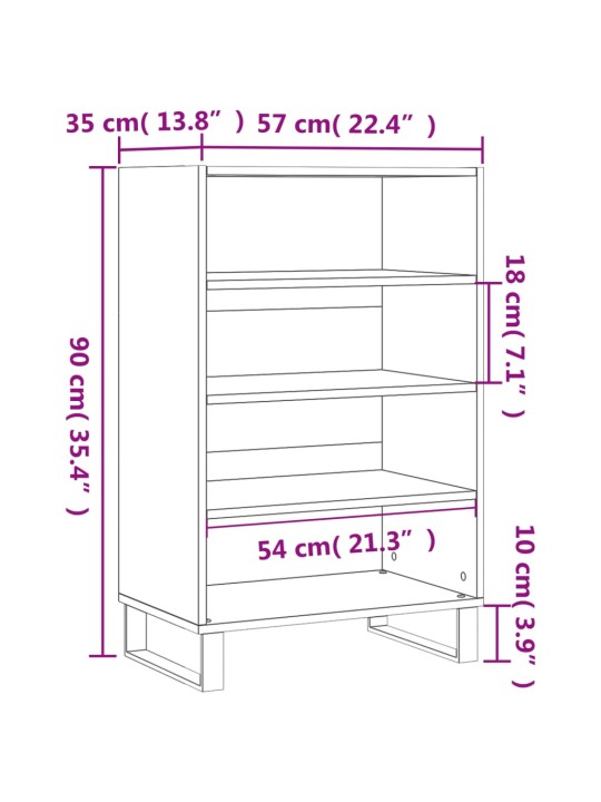 Skříň highboard kouřový dub 57 x 35 x 90 cm kompozitní dřevo
