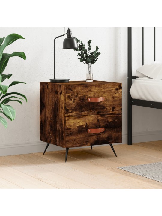 Noční stolek kouřový dub 40 x 35 x 47,5 cm kompozitní dřevo