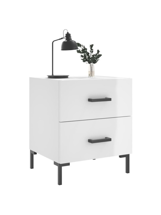 Noční stolky 2 ks lesklé bílé 40x35x47,5 cm kompozitní dřevo