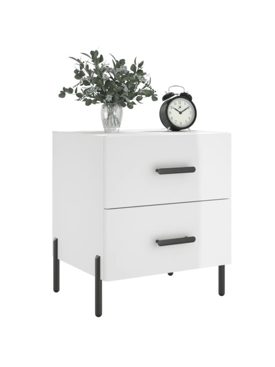 Noční stolky 2 ks lesklé bílé 40x35x47,5 cm kompozitní dřevo