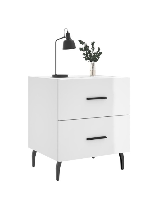 Noční stolky 2 ks lesklé bílé 40x35x47,5 cm kompozitní dřevo