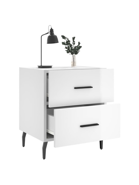 Noční stolky 2 ks lesklé bílé 40x35x47,5 cm kompozitní dřevo