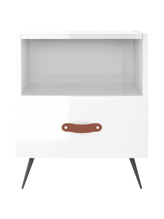 Noční stolky 2 ks lesklé bílé 40x35x47,5 cm kompozitní dřevo