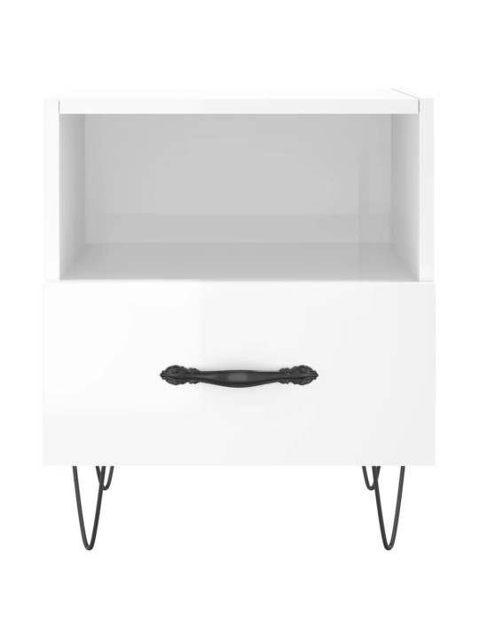 Noční stolky 2 ks lesklé bílé 40x35x47,5 cm kompozitní dřevo