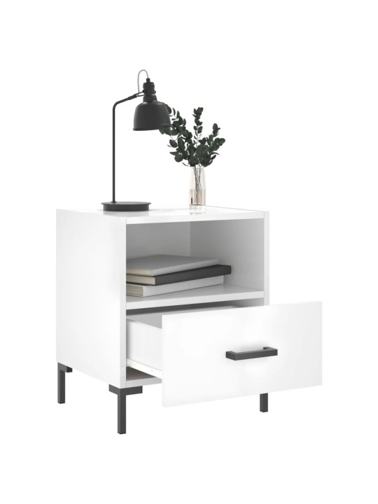 Noční stolky 2 ks lesklé bílé 40x35x47,5 cm kompozitní dřevo