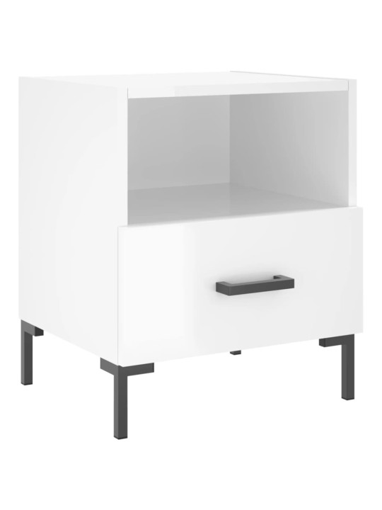 Noční stolky 2 ks lesklé bílé 40x35x47,5 cm kompozitní dřevo