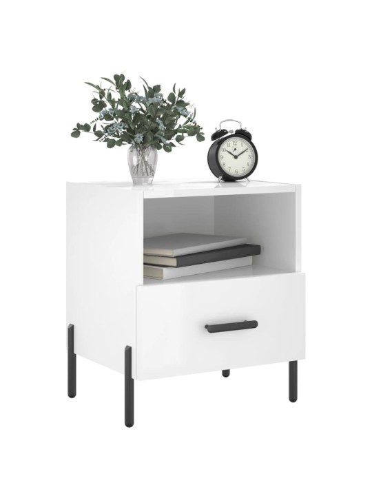 Noční stolky 2 ks lesklé bílé 40x35x47,5 cm kompozitní dřevo