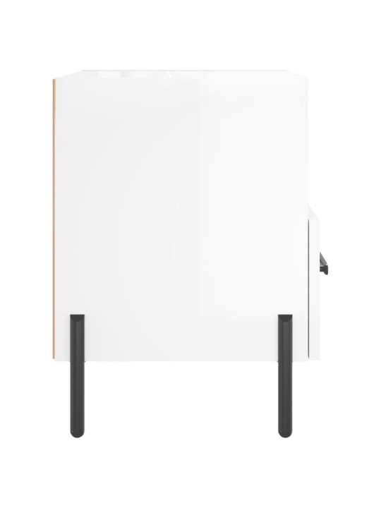 Noční stolky 2 ks lesklé bílé 40x35x47,5 cm kompozitní dřevo