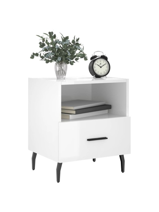 Noční stolky 2 ks lesklé bílé 40x35x47,5 cm kompozitní dřevo