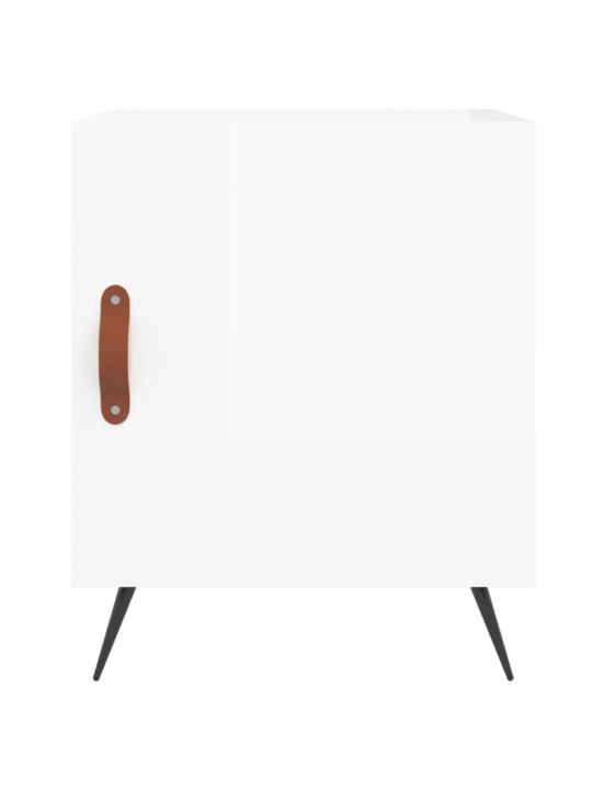 Noční stolek bílý s vysokým leskem 40x40x50 cm kompozitní dřevo