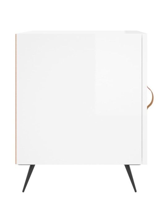 Noční stolek bílý s vysokým leskem 40x40x50 cm kompozitní dřevo