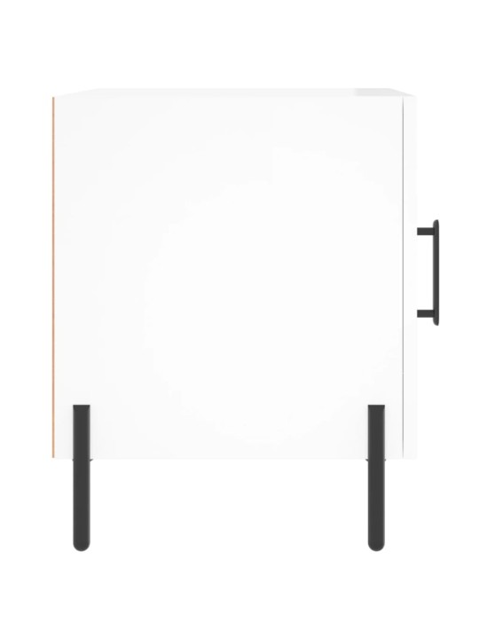 Noční stolek bílý s vysokým leskem 40x40x50 cm kompozitní dřevo