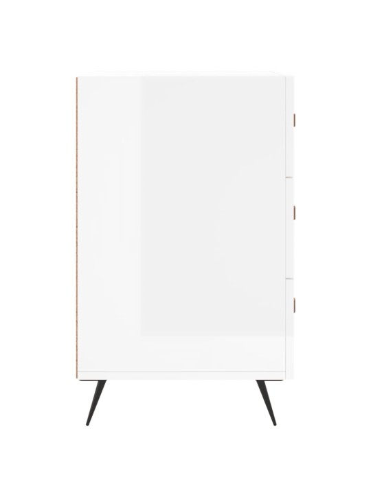Noční stolek bílý s vysokým leskem 40x40x66 cm kompozitní dřevo