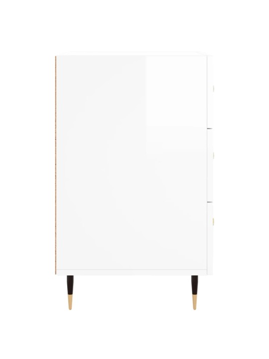 Noční stolek bílý s vysokým leskem 40x40x66 cm kompozitní dřevo