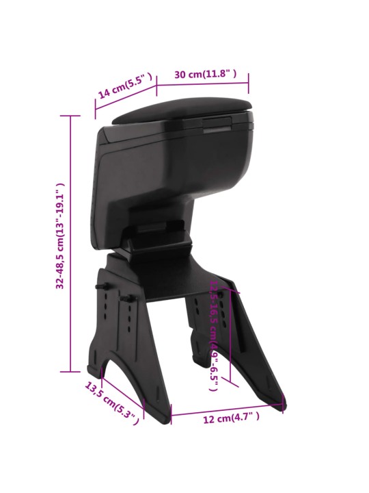Loketní opěrka univerzální černá 14 x 30 x (32–48,5) cm ABS