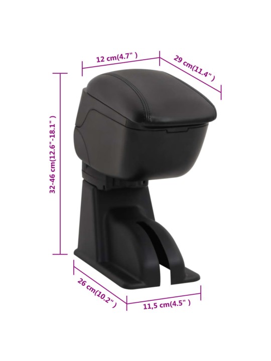 Loketní opěrka do auta černá 12 x 29 x (32–46) cm ABS