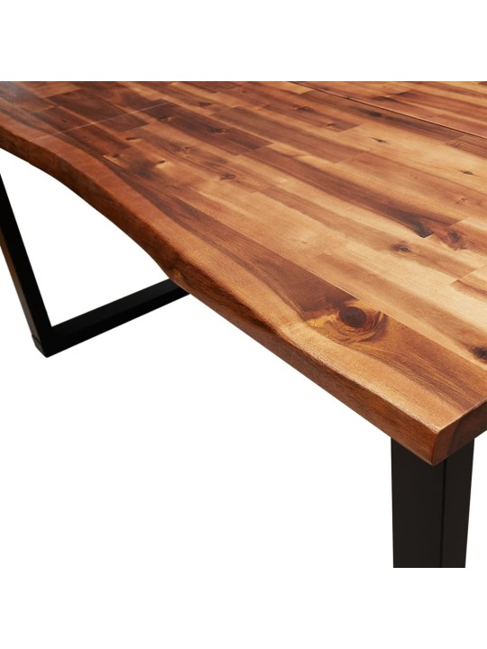 Jídelní stůl s živou hranou 160x80x75 cm masivní akáciové dřevo